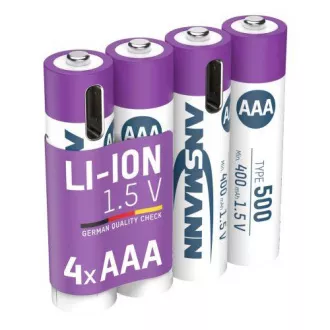 Ansmann Li-ion tip AAA, min. 400 mAh, s elektronikom za punjenje, USB-C