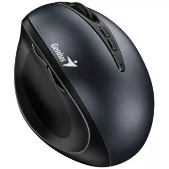 Genius Ergo 8300S, Miš, bežični, optički, okomiti, 1600DPI, 7 gumba, tihi, crno-sivi