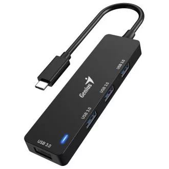 Genius UH-400 USB Hub, vanjski, USB-C do 4x USB 3.0, 15 cm, crni Genius UH-400 USB Hub, vanjski, USB-C do 4x USB 3.0, 15 cm, crni