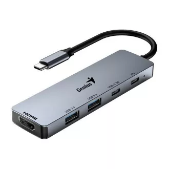 Priključna stanica Genius UH-500, USB-C, 1× HDMI, 2× USB 3.0, 2× USB-C, Power Delivery 100W, 15cm, siva Priključna stanica Genius UH-500, USB-C, 1× HDMI, 2× USB 3.0, 2× USB-C, Power Delivery 100W, 15cm, siva
