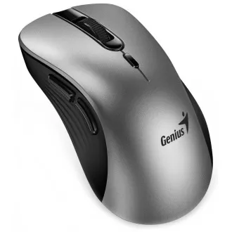 Genius Ergo 8100S AI, Miš, bežični, ergonomski, optički, 1600DPI, 6 tipki, USB, Copilot, tihi, srebrno-siva