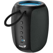 Genius SP-915BT zvučnik, bežični, Bluetooth, 5W, LED pozadinsko osvjetljenje, USB-C, trajanje baterije do 6 sati, mikrofon, podrška za Copilota, sivo-crni