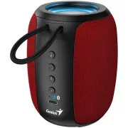 Genius SP-915BT zvučnik, bežični, Bluetooth, 5W, LED pozadinsko osvjetljenje, USB-C, trajanje baterije do 6 sati, mikrofon, podrška za Copilota, crveno-crni