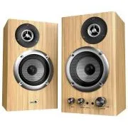 Genius SP-HF1812BT zvučnici, 2.0, 50W, Bluetooth 5.3, 3.5mm priključak, drveni, svijetlosmeđi