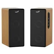 Genius SP-HF1220BT zvučnici, 2.0, 45W, 3.5mm priključak, Bluetooth, drveni, kontrola basa i visokih tonova, izlaz za slušalice, smeđe-crni