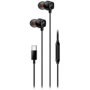 Genius HS-M368, Slušalice, žične, u uhu, mikrofon, kontrola glasnoće, USB-C, crne
