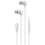 Genius HS-M368, Slušalice, žične, u uhu, mikrofon, kontrola glasnoće, USB-C, bijele