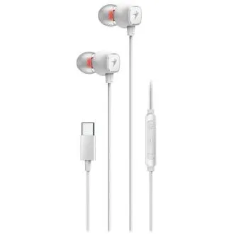 Genius HS-M368, Slušalice, žične, u uhu, mikrofon, kontrola glasnoće, USB-C, bijele