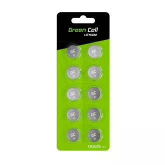 Green Cell Blister 10x litijeva baterija CR2025 3V 160mAh gumbasta