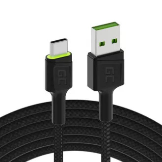 Green Cell Cable Ray USB kabel - USB-C 120 cm sa zelenim LED pozadinskim osvjetljenjem i podrškom za brzo punjenje Ultra Charge, QC 3.0 Green Cell Cable Ray USB kabel - USB-C 120 cm sa zelenim LED pozadinskim osvjetljenjem i podrškom za brzo punjenje Ultra Charge, QC 3.0
