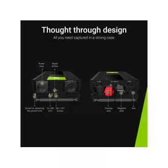 Green Cell pretvarač napona 12V na 230V 1500W/3000W čisti sinusni val Green Cell pretvarač napona 12V na 230V 1500W/3000W čisti sinusni val