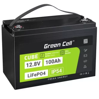 Green Cell CUBE LiFePO4 100Ah 12.8V 1280Wh litijeva željezna fosfatna baterija za fotonaponske sustave, kamp-kućice, brodove