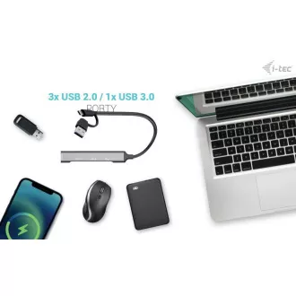I-Tec USB-A/USB-C metalni HUB 1x USB-C 3.1 + 3x USB 2.0