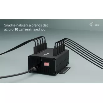 I-tec USB-C/USB-A metalno punjenje + podatkovni HUB, 15 W po priključku, 10x USB-C, 180 W