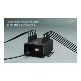 I-tec USB-C/USB-A metalno punjenje + podatkovni HUB, 15 W po priključku, 10x USB-C, 180 W