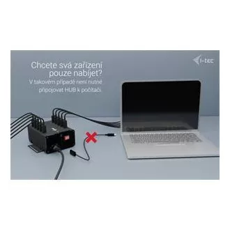 I-tec USB-C/USB-A metalno punjenje + podatkovni HUB, 15 W po priključku, 10x USB-C, 180 W