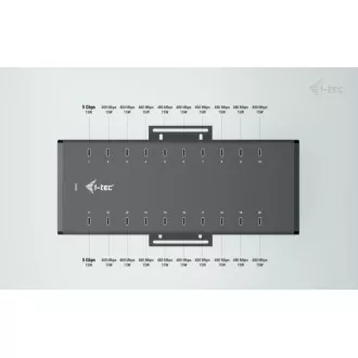 I-tec USB-C/USB-A metalno punjenje + podatkovni HUB, 15 W po priključku, 20x USB-C, 360 W