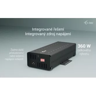 I-tec USB-C/USB-A metalno punjenje + podatkovni HUB, 15 W po priključku, 20x USB-C, 360 W