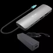 I-tec USB-C Metal Nano 2x HDMI priključna stanica, PD 100 W + punjač 100 W (komplet)