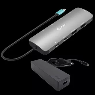 I-tec USB-C Metal Nano 2x HDMI priključna stanica, PD 100 W + punjač 100 W (komplet)