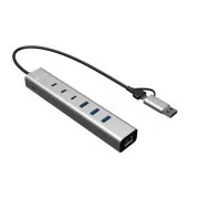 i-tec USB-C/USB-A metalni HUB 6 priključaka (3x USB-C, 3x USB-A), LAN, napajanje 85W