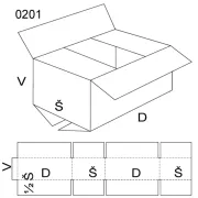 Kutija s preklopom, veličina 5, FEVCO 0201, 600 x 350 x 150 mm