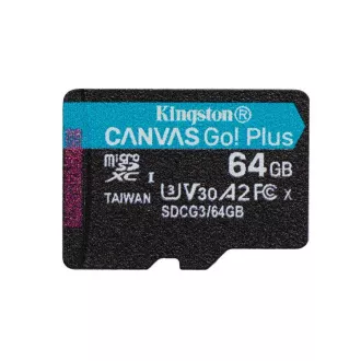 KINGSTON 64GB microSDXC Canvas Go Plus Gen4 200MB/s A2 U3 V30 kartica bez adaptera