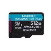 KINGSTON 512GB microSDXC Canvas Go Plus Gen4 200MB/s A2 U3 V30 kartica bez adaptera