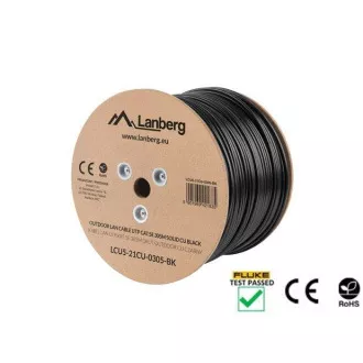 LANBERG LAN KABEL CAT.5E UTP 305M FIKSNI VANJSKI CU BLACK FLUKE PASS