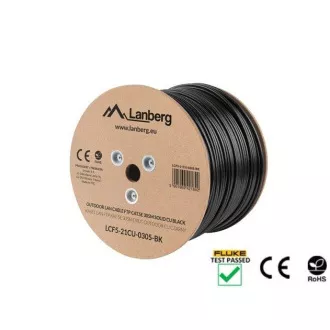 LANBERG LAN KABEL CAT.5E FTP 305M FIKSNI VANJSKI CU BLACK FLUKE PROŠAO