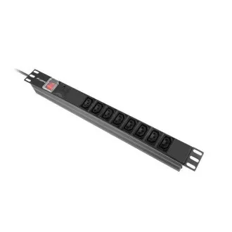 LANBERG 19" 1U 16A 2M 8X UTIČNICE IEC C13 CRNE C20