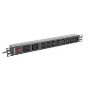 LANBERG 19" 1U 16A 2M 2X C19 8X IEC C13 UTIČNICE CRNE C20