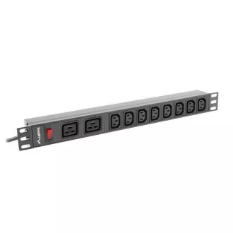 LANBERG 19" 1U 16A 2M 2X C19 8X IEC C13 UTIČNICE CRNE C20
