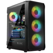 LOGIC PC kućište Portos ARGB MIDI 1x USB 3.0, 2x USB 2.0 + audio, crno, bez izvora napajanja