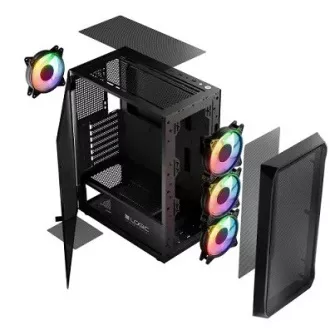 LOGIC PC kućište Portos ARGB MIDI 1x USB 3.0, 2x USB 2.0 + audio, crno, bez izvora napajanja LOGIC PC kućište Portos ARGB MIDI 1x USB 3.0, 2x USB 2.0 + audio, crno, bez izvora napajanja
