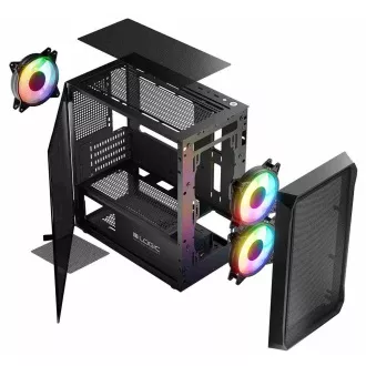 LOGIC PC kućište Portos ARGB MINI 1x USB 3.0, 2x USB 2.0 + audio, crno, bez izvora napajanja LOGIC PC kućište Portos ARGB MINI 1x USB 3.0, 2x USB 2.0 + audio, crno, bez izvora napajanja