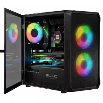 LOGIC PC kućište Portos ARGB MINI 1x USB 3.0, 2x USB 2.0 + audio, crno, bez izvora napajanja LOGIC PC kućište Portos ARGB MINI 1x USB 3.0, 2x USB 2.0 + audio, crno, bez izvora napajanja