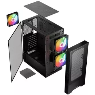 LOGIC PC kućište Arya ARGB MIDI 1x USB 3.0, 2x USB 2.0 + audio, crno, bez napajanja LOGIC PC kućište Arya ARGB MIDI 1x USB 3.0, 2x USB 2.0 + audio, crno, bez napajanja