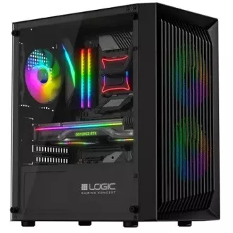 LOGIC PC kućište Atos ARGB MINI 1x USB 3.0, 2x USB 2.0 + audio, crno, bez izvora napajanja LOGIC PC kućište Atos ARGB MINI 1x USB 3.0, 2x USB 2.0 + audio, crno, bez izvora napajanja