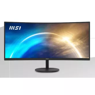 MSI monitor PRO MP341CQ, 34" zakrivljen /3440x1440 (UWQHD)/VA LED/1ms/3000:1/300cd/m2/100Hz /2 x HDMI/DP/crni