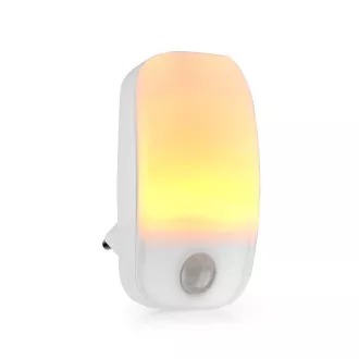 Nedis LNLW10WT - LED noćna svjetiljka s utičnicom | Senzor pokreta | Senzor dan/noć | 0,55 W | 11 lm | Toplo bijela