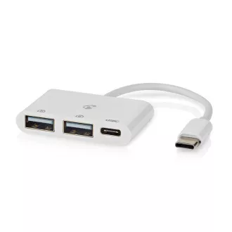 Nedis CCGB60250BK01 - USB hub | 1x USB-A | 3x USB A utičnica | 5 priključaka | USB 2.0 | USB napajanje | SD i MicroSD