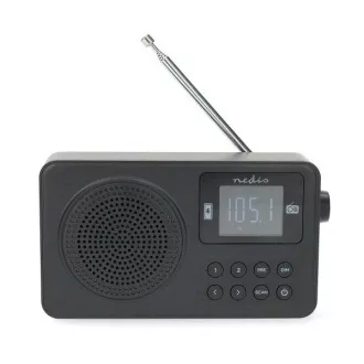 Nedis RDFM2225BK - FM radio | 2 W | Na baterije / Napajanje putem USB-a | Digitalni | 2 W | Veličina zaslona: 1,77 "
