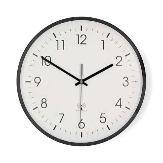 Nedis CLWA6226BK - Zidni sat | Promjer: 300 mm | Plastika | Radio kontrolirano vrijeme | Tihi mehanizam | Bijela / Crna Nedis CLWA6226BK - Zidni sat | Promjer: 300 mm | Plastika | Radio kontrolirano vrijeme | Tihi mehanizam | Bijela / Crna