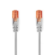 Nedis CCGL85230GY100 - Mrežni kabel CAT6 | RJ45 utikač | RJ45 utikač | U/UTP | 10,0 m | Okrugli | PVC | Sivi | Etiketa
