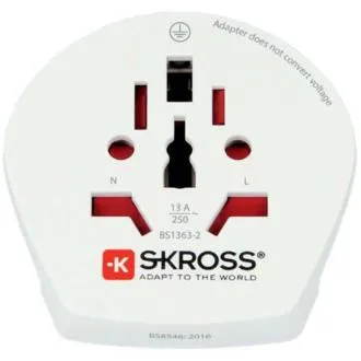 Skross SKR1500211EC - Putni adapter iz svijeta u Europu za 2-pinske i 3-pinske uređaje iz preko 220 destinacija Skross SKR1500211EC - Putni adapter iz svijeta u Europu za 2-pinske i 3-pinske uređaje iz preko 220 destinacija