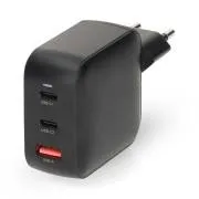 Nedis WCGPD45W100WT - Zidni punjač | 45 W | GaN | PD3.0 | Funkcija brzog punjenja | 2 izlaza | 2x USB-C | Bijela