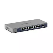 Netgear 8-portni gigabitni Ethernet neupravljani preklopnik s 1 namjenskim 10G/Multi-Gig portom - GS108MX