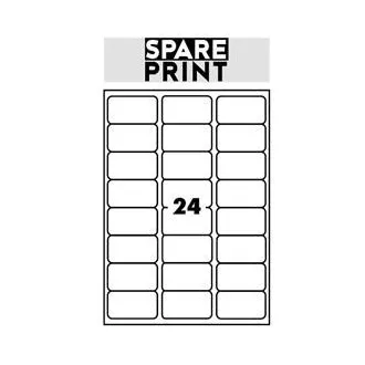 SPARE PRINT PREMIUM Bijele samoljepljive naljepnice, 100 listova A4 u kutiji (1 list/24x naljepnica 68x36 mm) SPARE PRINT PREMIUM Bijele samoljepljive naljepnice, 100 listova A4 u kutiji (1 list/24x naljepnica 68x36 mm)