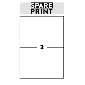 SPARE PRINT PREMIUM Bijele samoljepljive naljepnice, 100 listova A4 u kutiji (1 list/2x naljepnica 210x148,5mm)